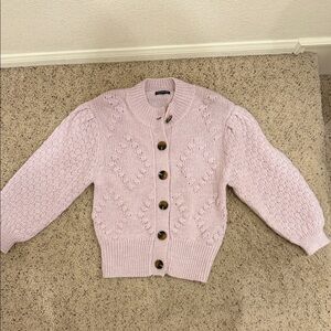 Knit cable sweater pastel lavender